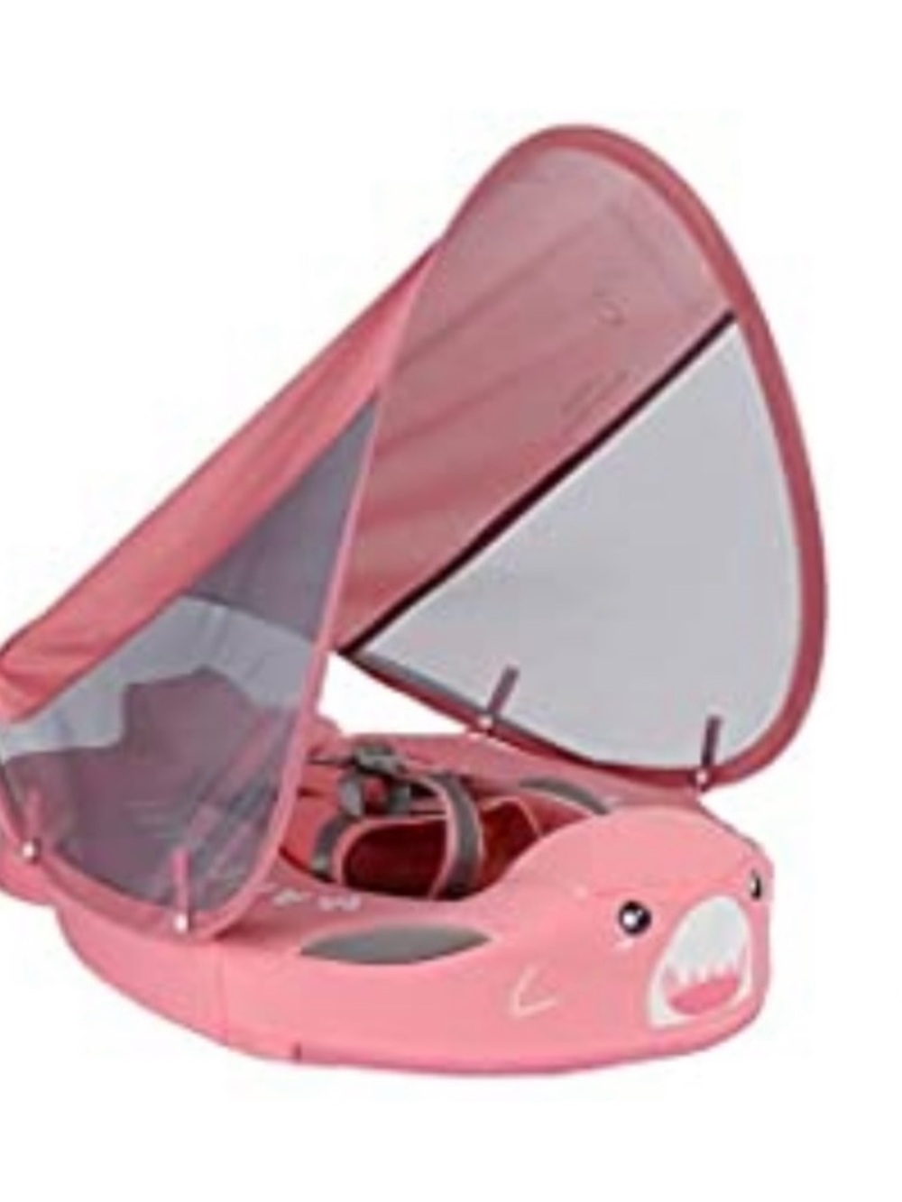Mambobaby baby shark pink baby Float with Removable canopy shade and tail pillow